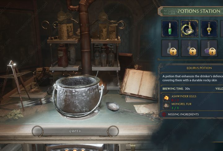 hogwarts legacy ashwinder eggs for edurus potion