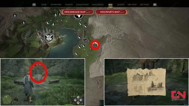 how to solve wells treasure map in hogwarts legacy