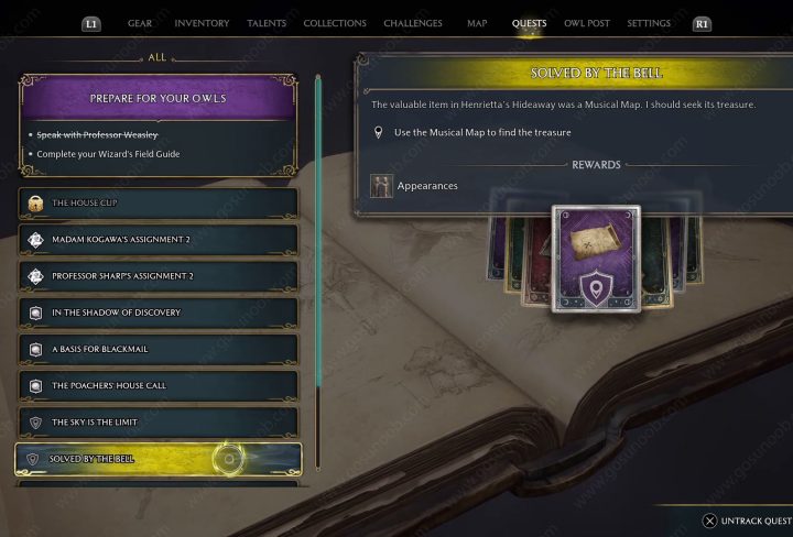 solved by the bell hogwarts legacy musical map treasure