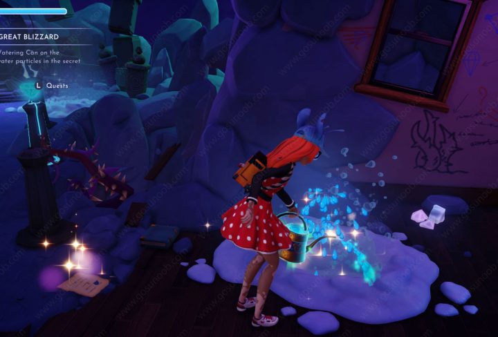 use watering can on sparkling particles in secret chamber disney dreamlight valley