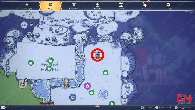 where to search around for clues to the source of the blizzard in the frosted heights