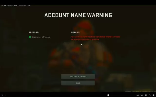 Username Offensive Account Name Warning COD MW2