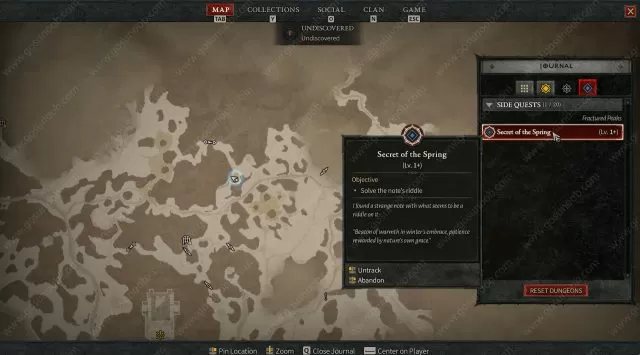 diablo 4 Solve the Notes Riddle map