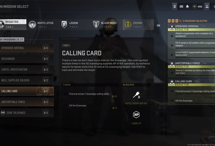 DMZ Scavenger Calling Card Mission