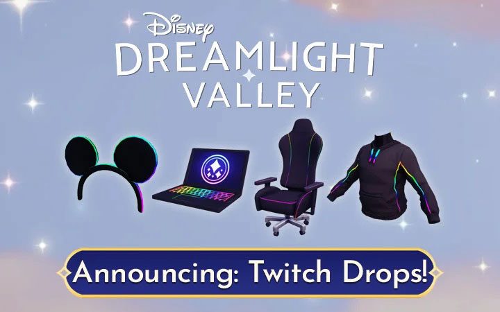 disney dreamlight valley twitch drops laptop mickey ears chair & hoodie