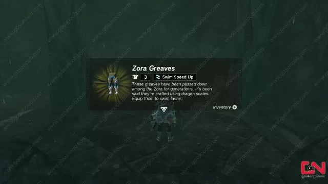 Ancient Zora Waterworks Zelda TOTK, A Token of Friendship Greaves