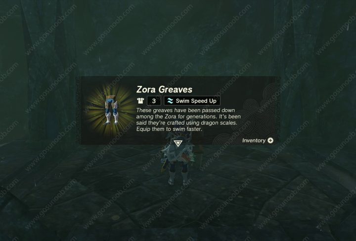 Ancient Zora Waterworks Zelda TOTK, A Token of Friendship Greaves