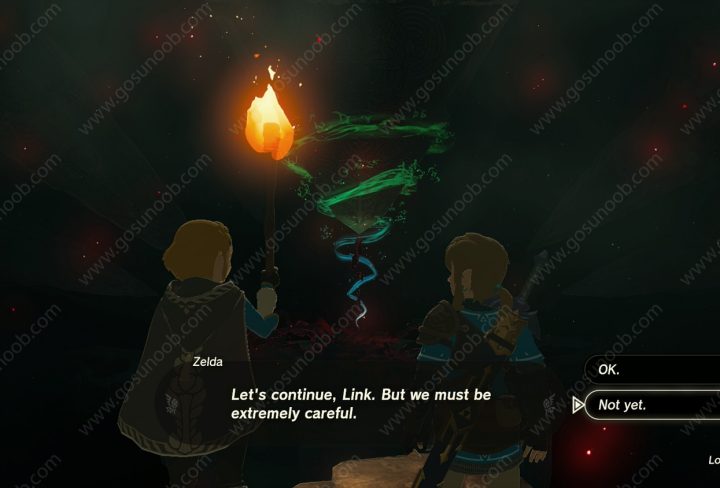Choose OK or Not Yet Zelda Tears Of The Kingdom