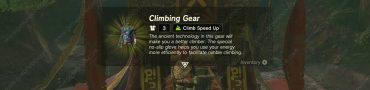 Climbing Gear Location Zelda TOTK, Climb Speed Up Armor