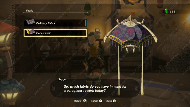 How to Change Paraglider Skins Zelda Tears of the Kingdom