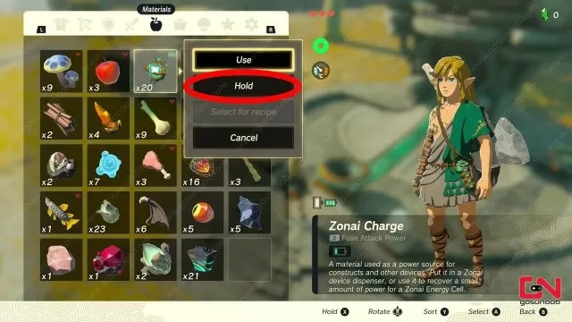 zelda tears of the kingdom how to use device dispenser