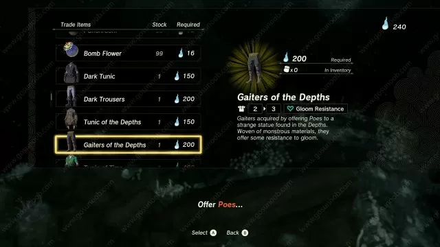 zelda totk gaiters of the depths