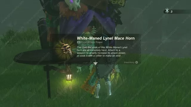 zelda totk white maned lynel mace horn