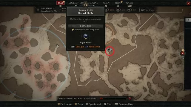 Diablo IV Buried Halls location