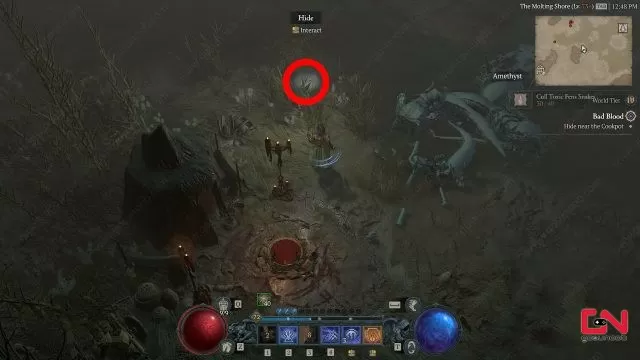 bad blood hide near cookpot diablo 4 how to complete