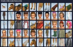 Sims 4 Horse Ranch Create a Sim Items