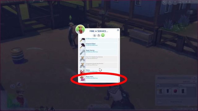 how to hire ranch hand sims 4 ranch service