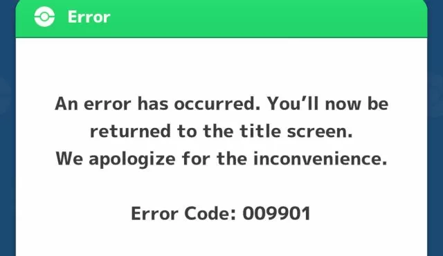 pokemon sleep 009901 error code fix
