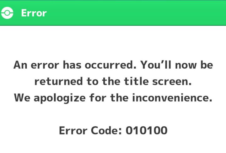 pokemon sleep error code 010100 fix