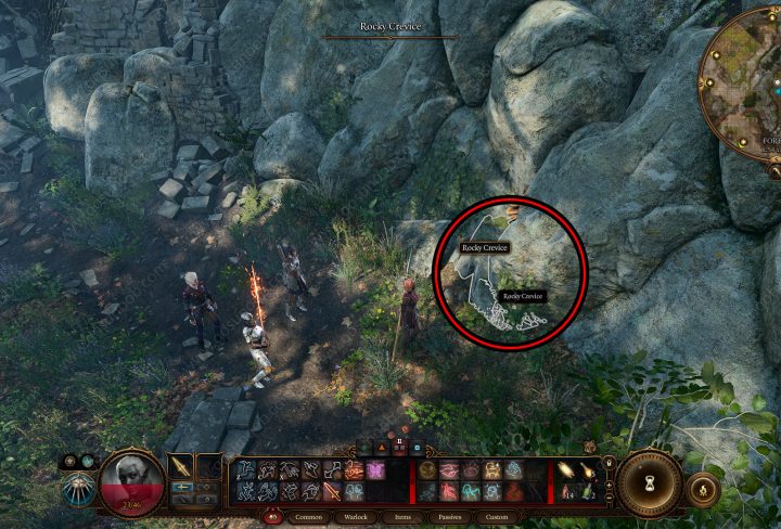 BG3 Burrow Holes and Rocky Crevice