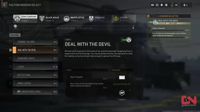 DMZ Deal with the Devil, How to Equip a Disguise