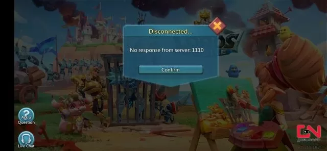 Lords Mobile Error 1110, Disconnected No Response From Server