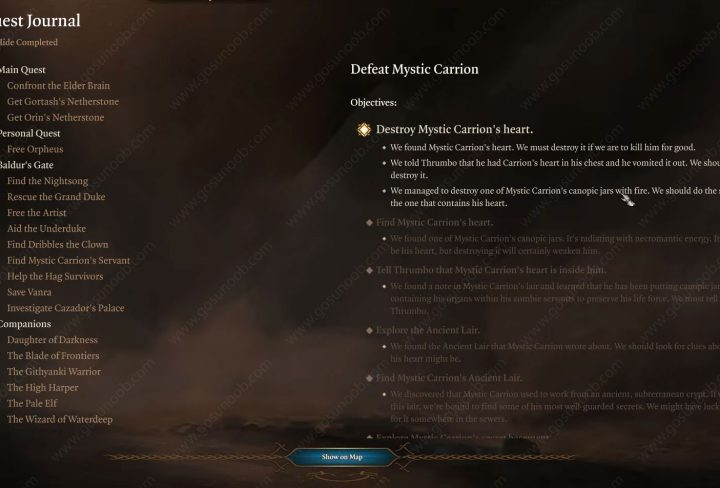 bg3 mystic carrion heart locations