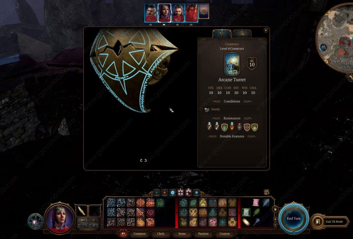 disable bg3 arcane turrets in arcane tower