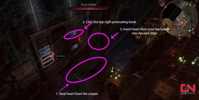 how to solve bg3 balthazar room puzzle with protruding book