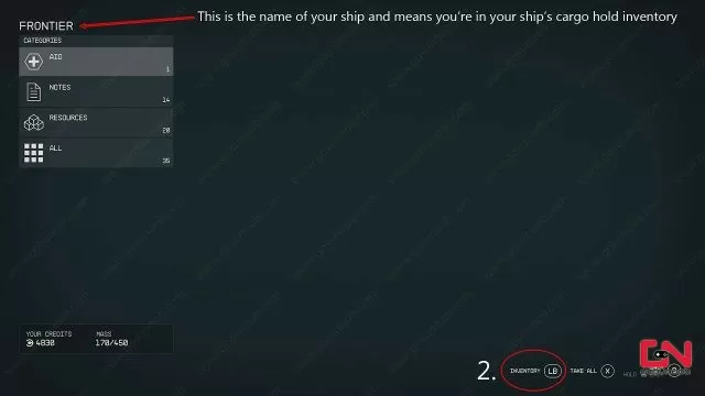 how to transfer items from personal inventory to ship inventory in starfield