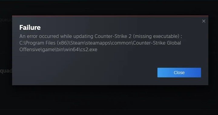 CS2 Failure Missing Executable Fix