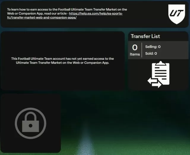 EA FC 24 Web App Transfer Market Access Problem