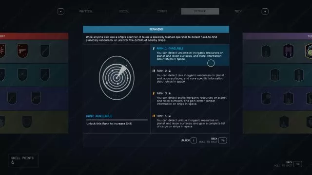 Scanning skill in Starfield to help with mining