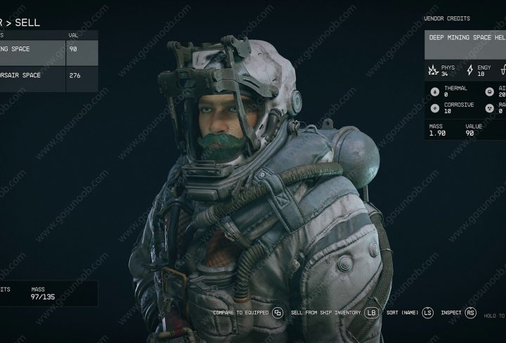 Starfield Helmet Bug, Select Deep Mining Space Helmet Fix