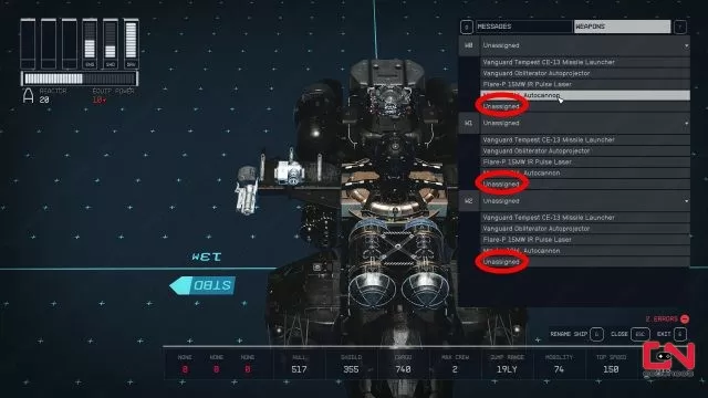 how to assign weapons to group & fix starfield ship missing weapon assignment error