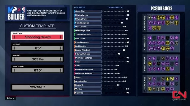 nba 2k24 best shooting guard build