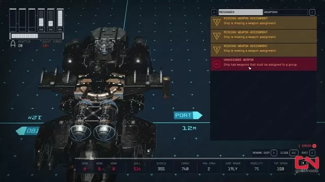 starfield ship missing weapon assignment how to assign weapons to group