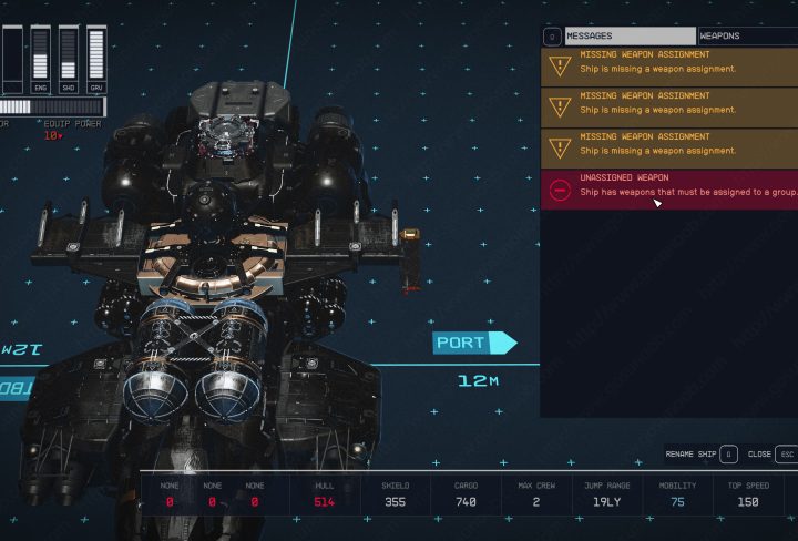 starfield ship missing weapon assignment how to assign weapons to group