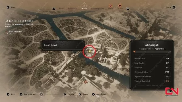 AC Mirage Abbasiyah Lost Book Map