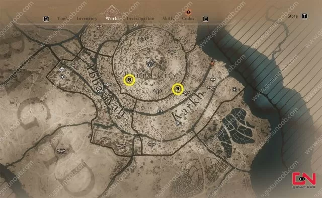 AC Mirage Round City Enigmas Map Locations