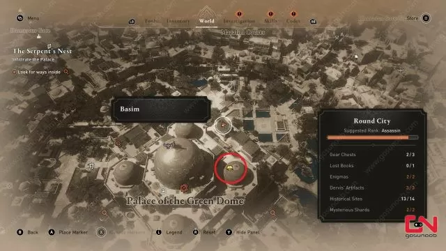 AC Mirage Round City Lost Book Map