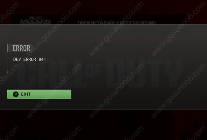 COD MW3 Dev Error 841 Explained