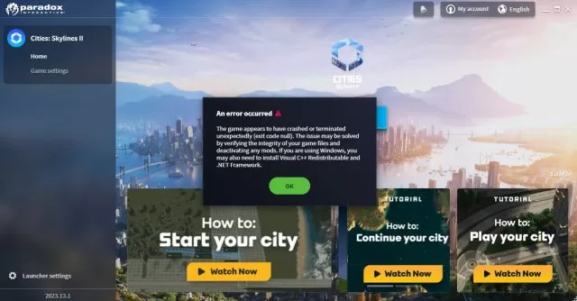 Cities Skylines 2 C++ Redistributable Error, Net Framework Missing