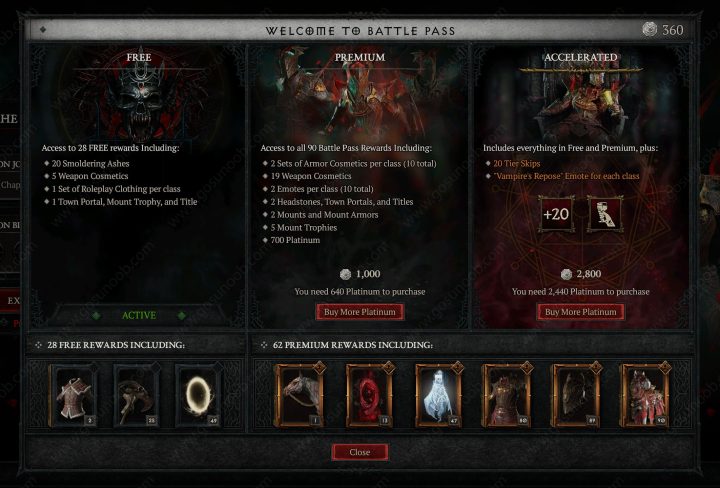 diablo 4 season 2 battle pass rewards not available