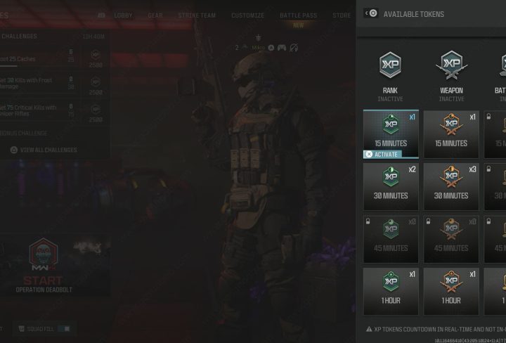 mw3 double xp tokens locked bug fix