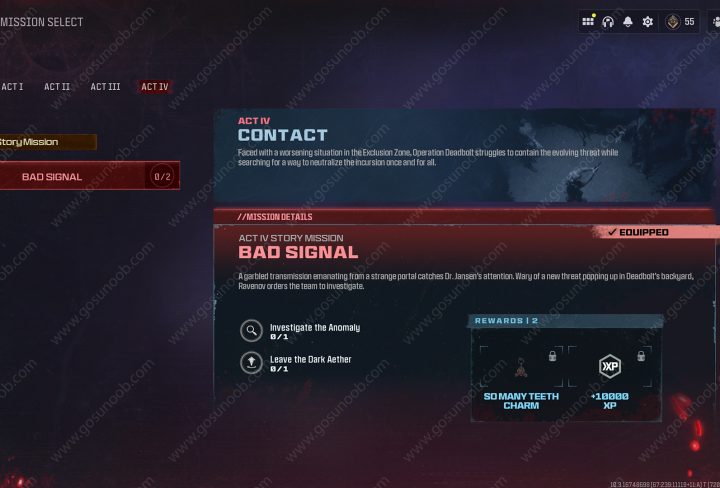 MW3 Investigate the Anomaly, Bad Signal