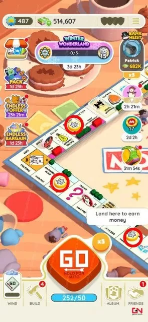how to get more snowflake tokens in monopoly go winter wonderland