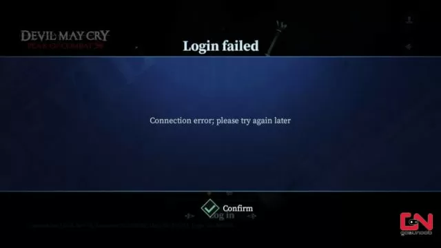 Devil May Cry Peak of Combat Login Failed Connection Error