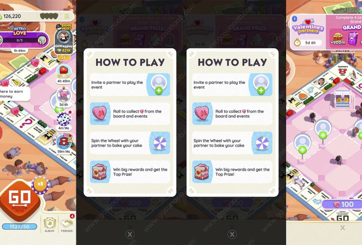 Free Heart Links Monopoly Go Valentines Partners Event