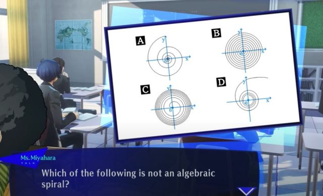 Persona 3 Reload Algebraic Spiral Exam Correct Answer